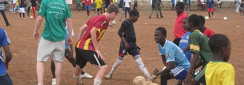 Volunteer Coaching After School Sports Abroad with Projects Abroad Volunteers Coach Students in School After School with Projects Abroad